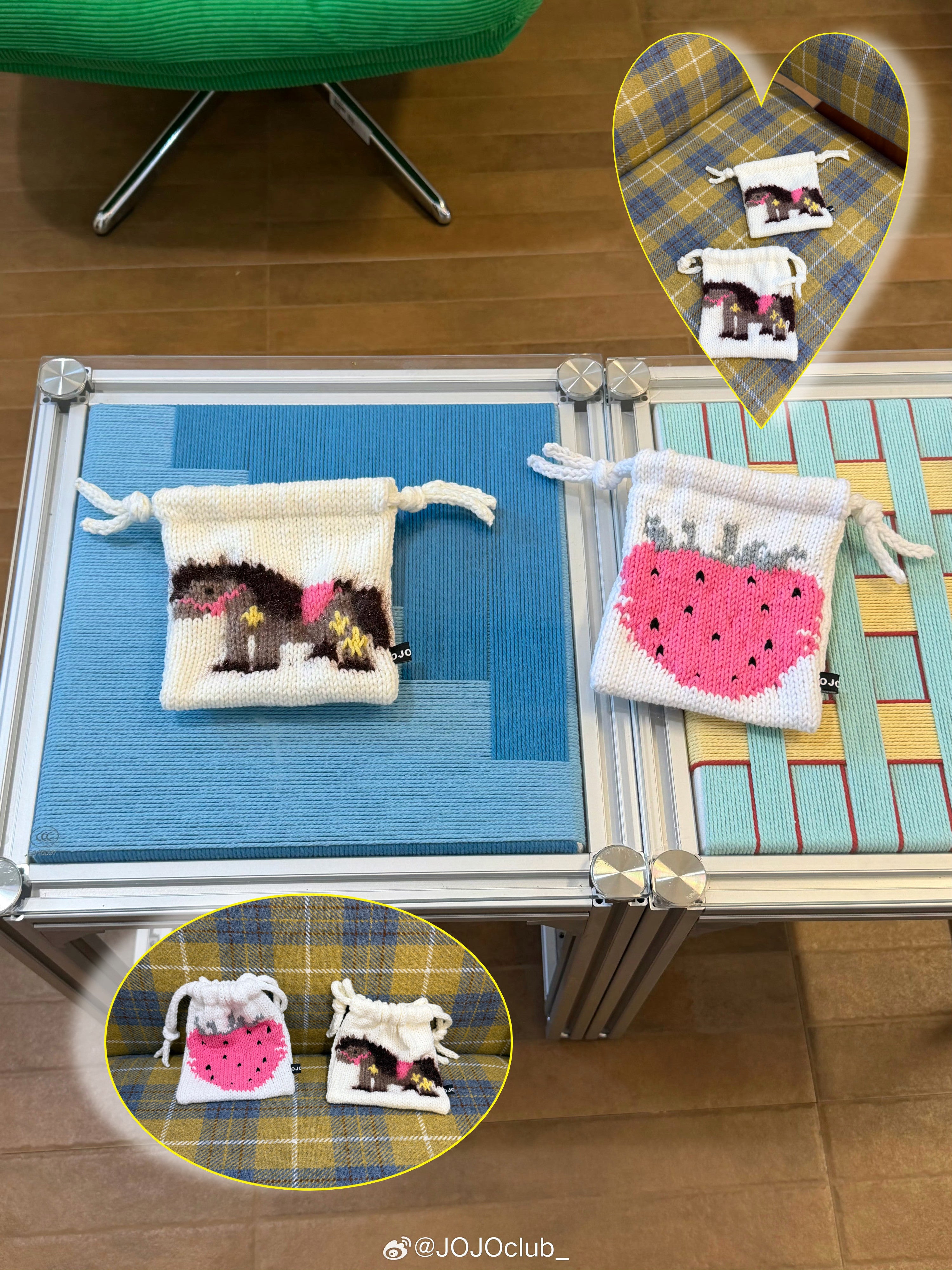 JOJOclub Knit Pony Mini Pouch