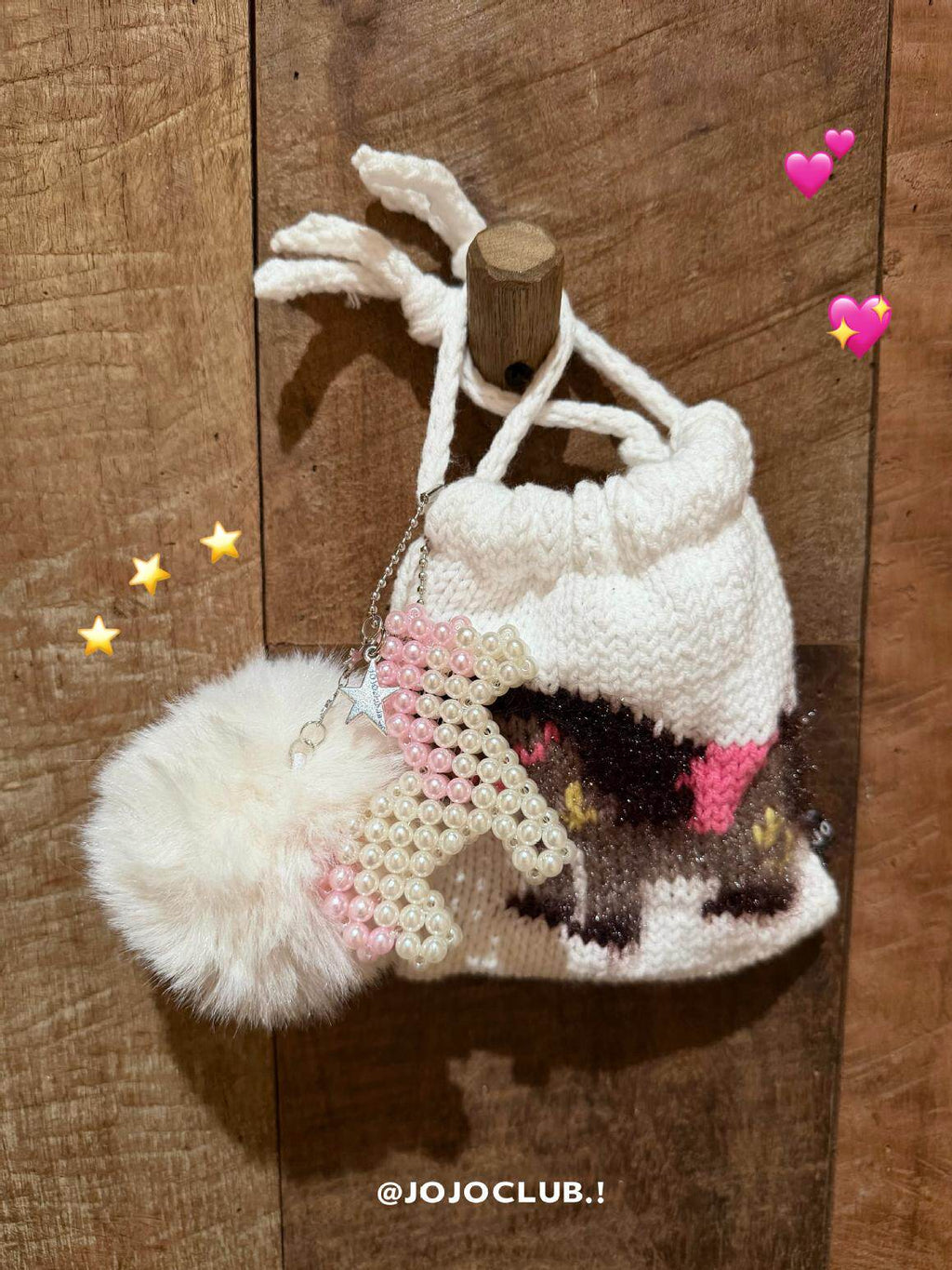 JOJOclub Knit Pony Mini Pouch