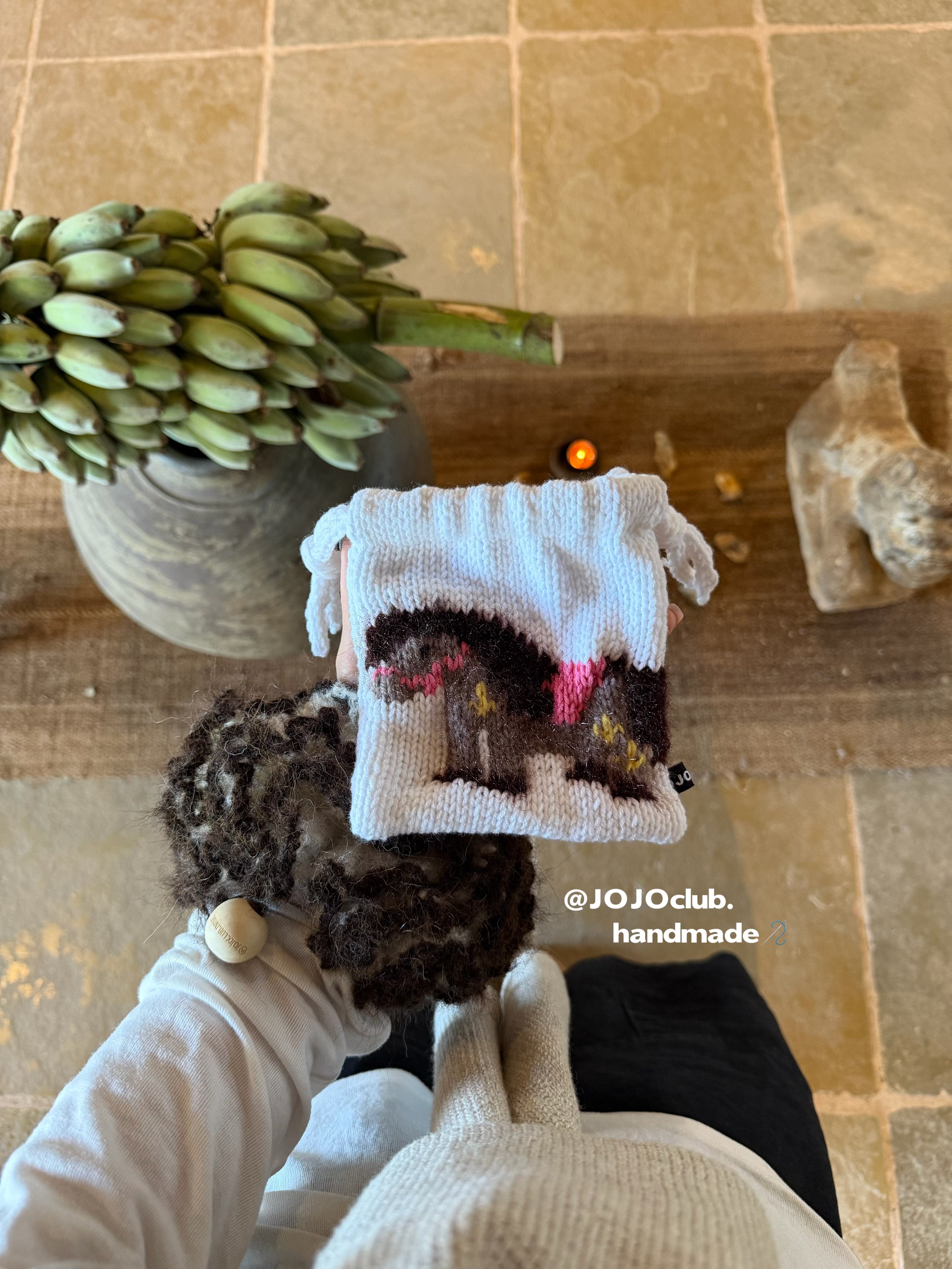 JOJOclub Knit Pony Mini Pouch