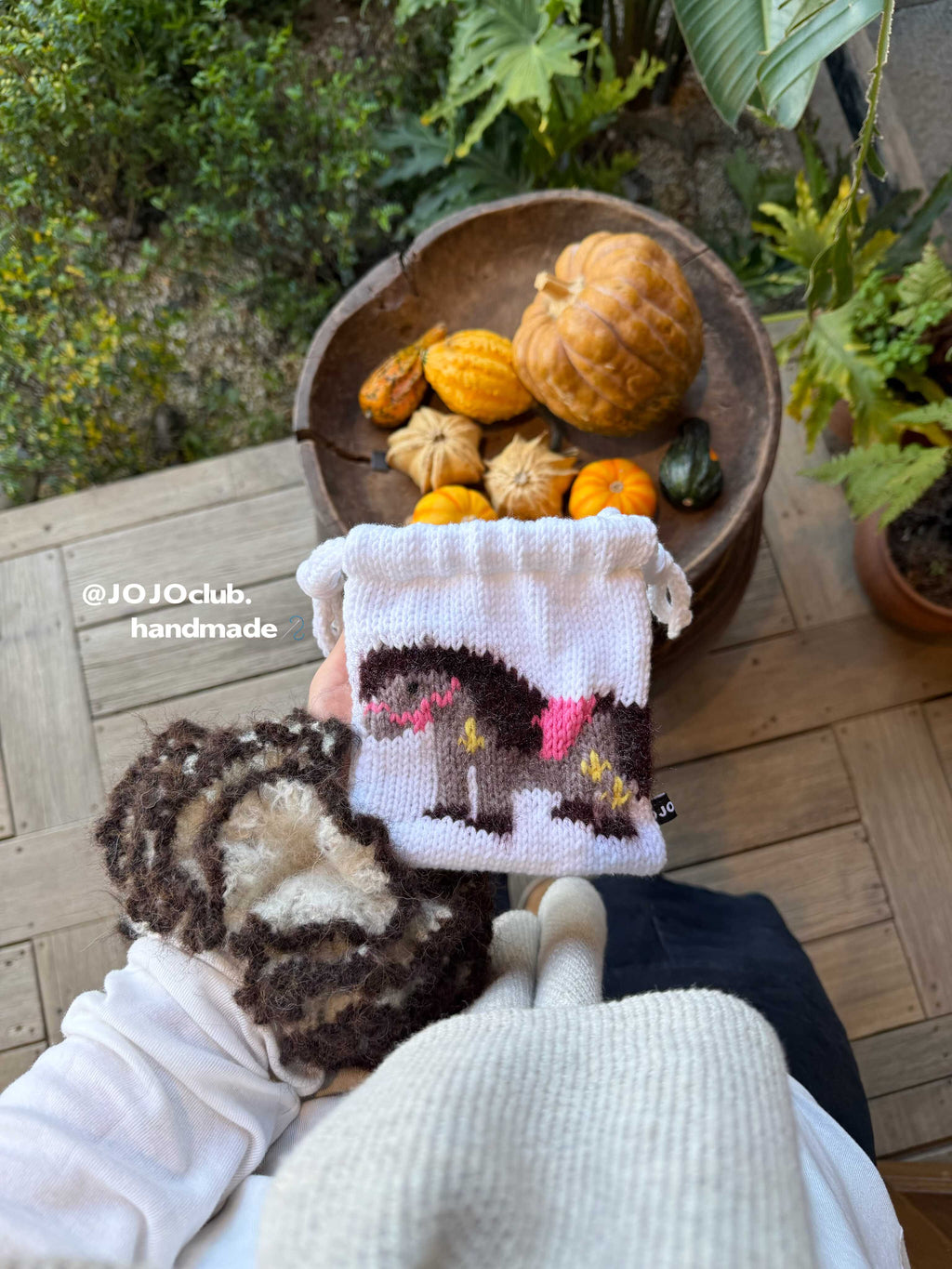 JOJOclub Knit Pony Mini Pouch