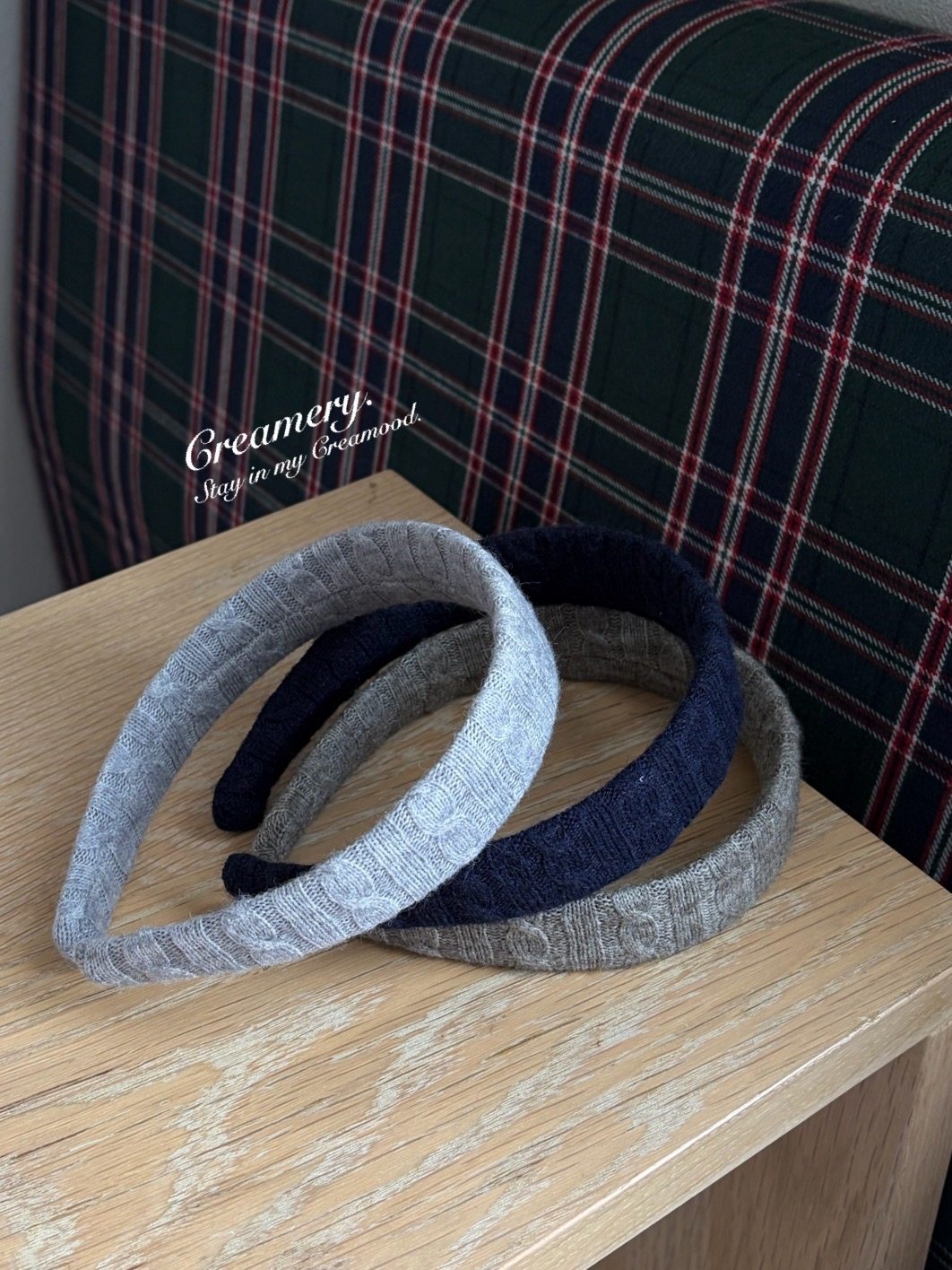 Creamery Retro Cable Knit Wool Hairband (4 colors)