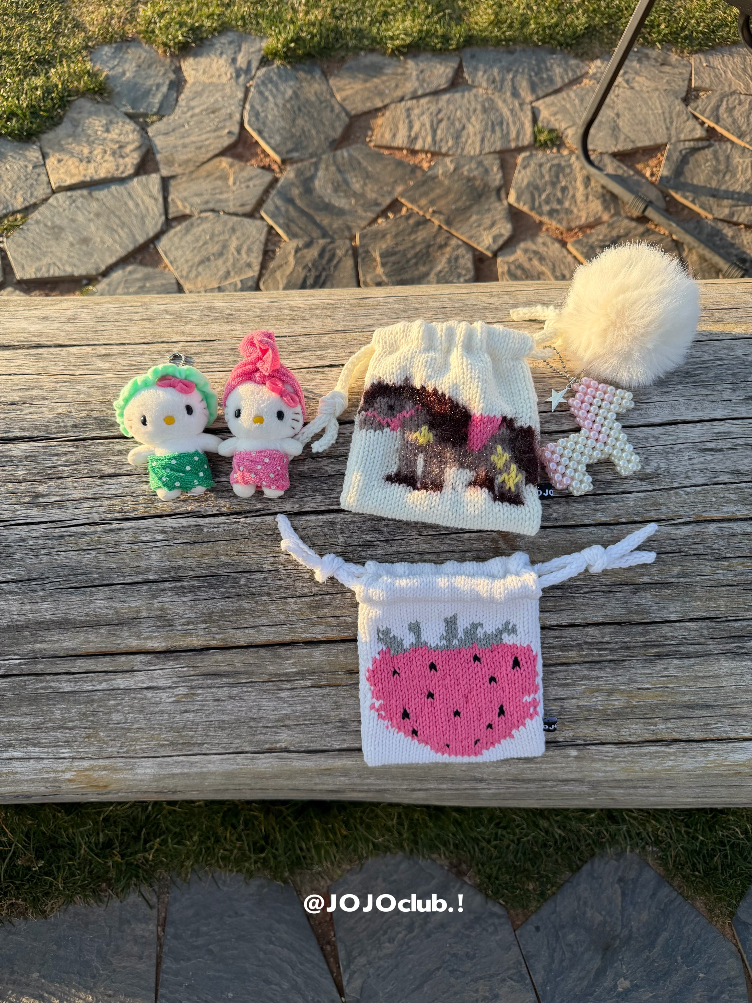 JOJOclub Knit Pony Mini Pouch