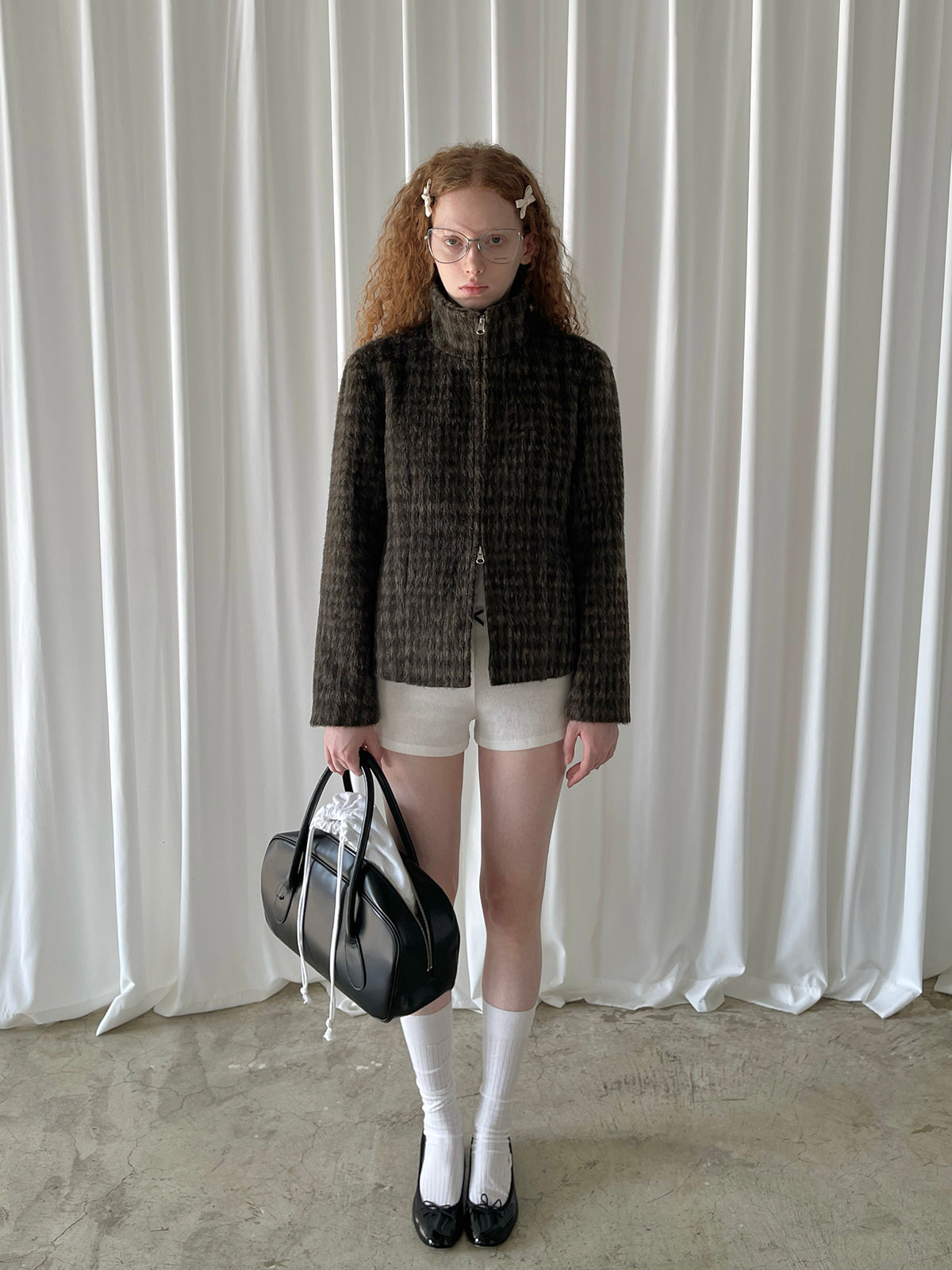 PFF GIRL Camel Brown Two-way Zipper Outerwear