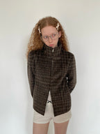 PFF GIRL Camel Brown Two-way Zipper Outerwear