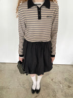 PFF GIRL Collar Stripe Polo Shirt