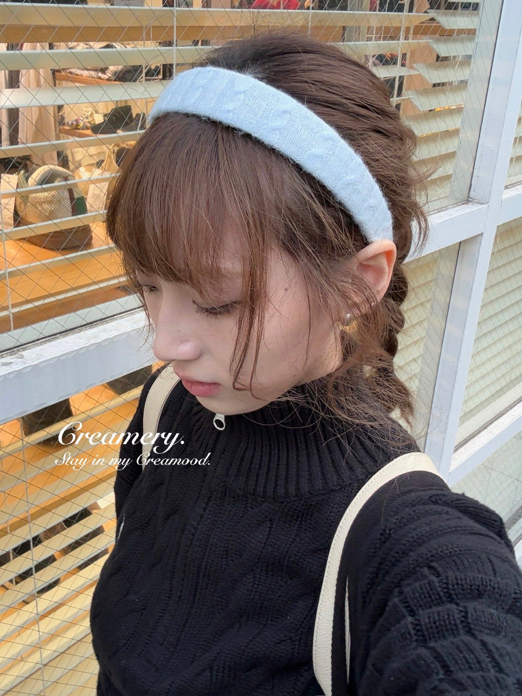 Creamery Retro Cable Knit Wool Hairband (4 colors)