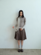 Soft Fur Wool Blend Puff Sleeve Knit Sweater