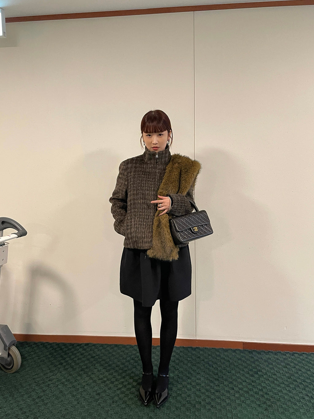PFF GIRL Camel Brown Two-way Zipper Outerwear
