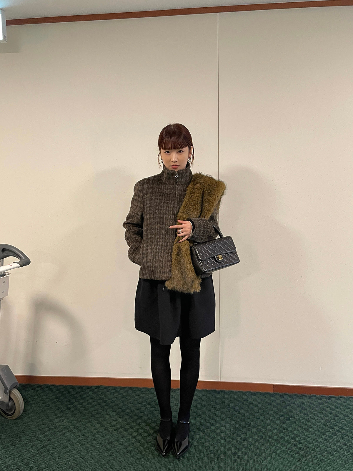 PFF GIRL Camel Brown Two-way Zipper Outerwear