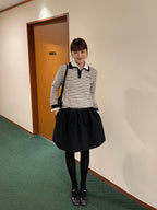 PFF GIRL Collar Stripe Polo Shirt