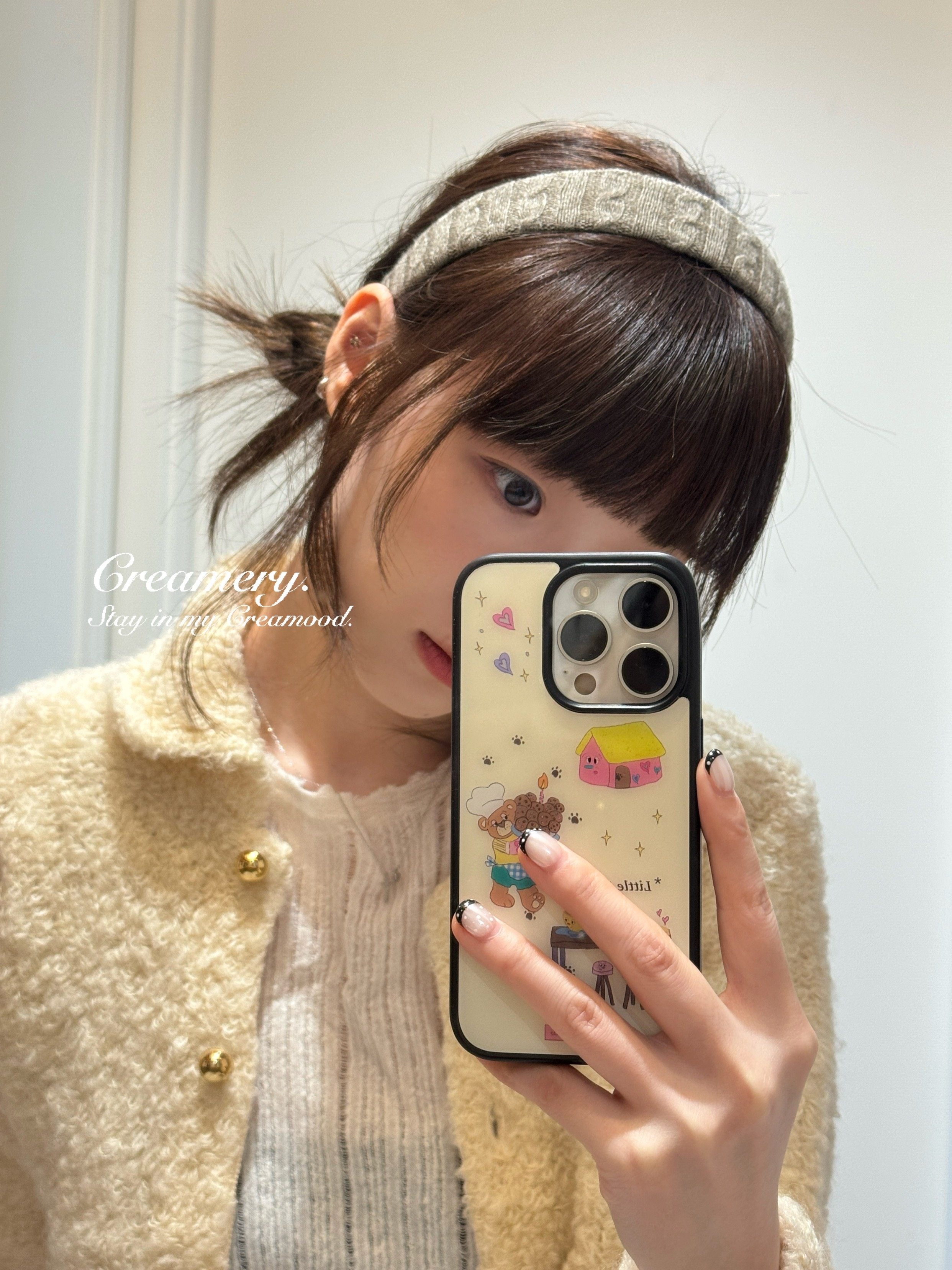 Creamery Retro Cable Knit Wool Hairband (4 colors)