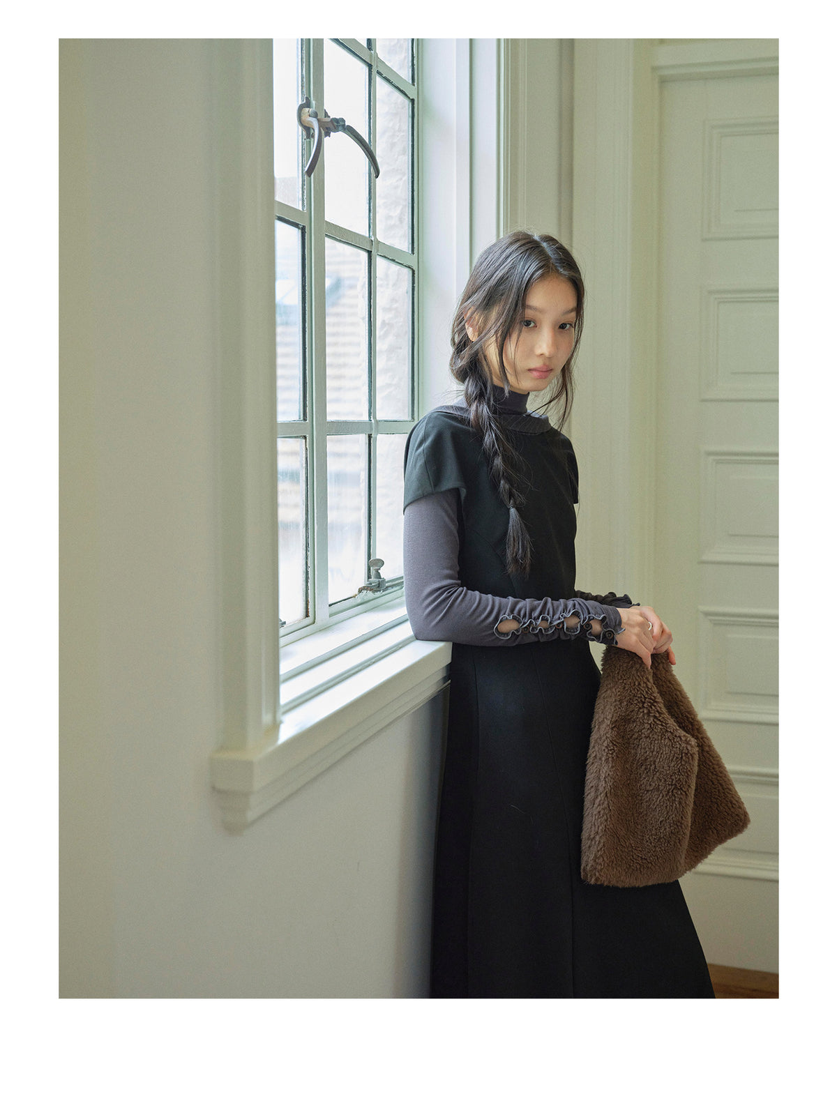 Reversible Puff Sleeve Fitted Maxi Dress