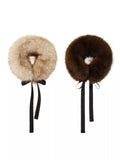 Faux Fur Ribbon Tie Neck Warmer