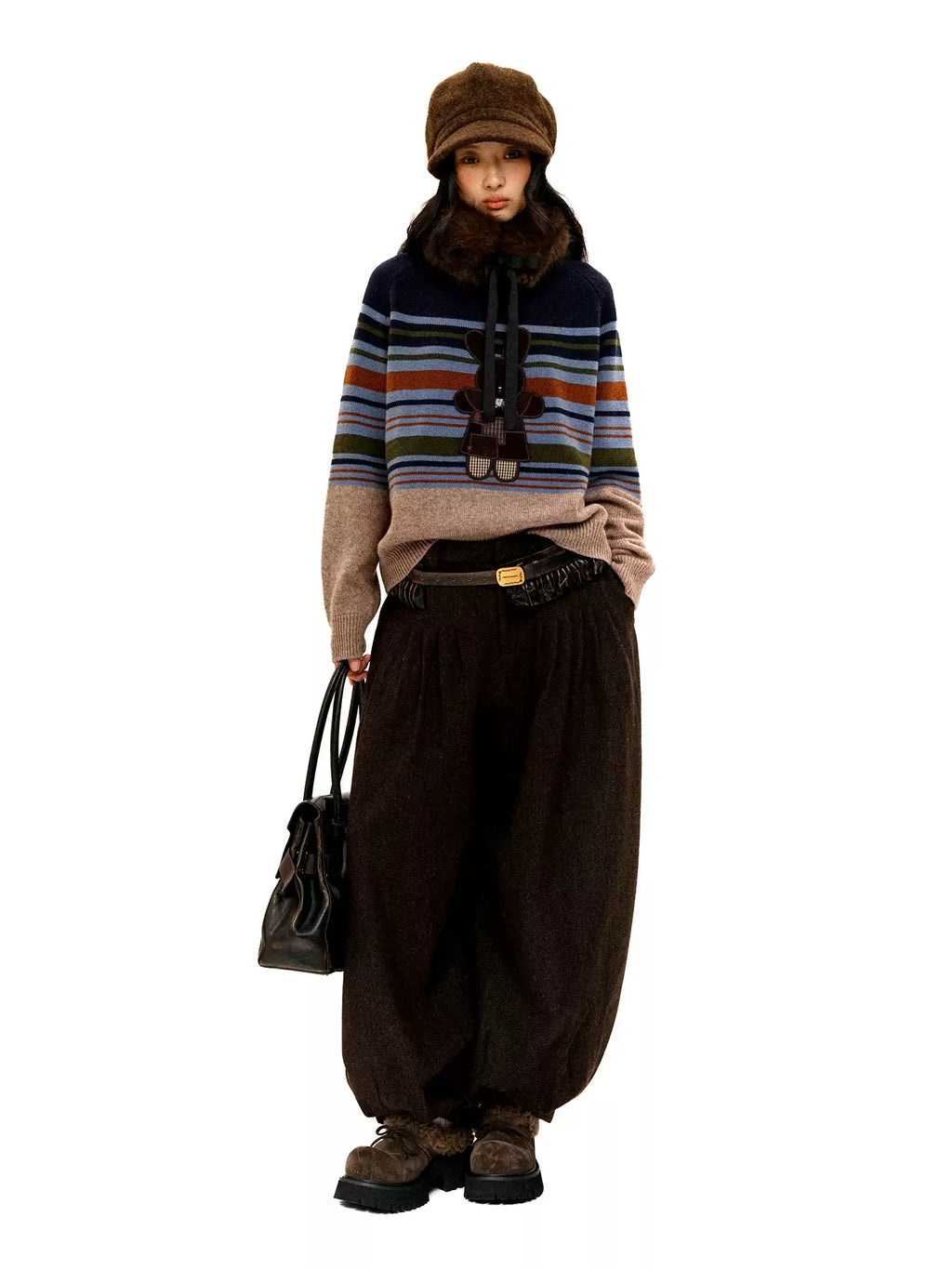Faux Fur Ribbon Tie Neck Warmer