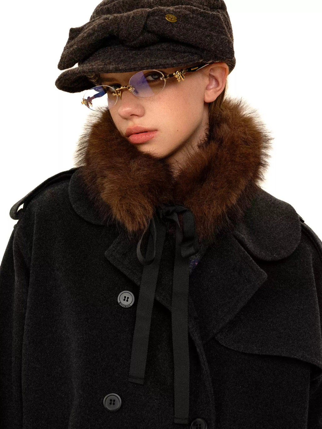 Faux Fur Ribbon Tie Neck Warmer