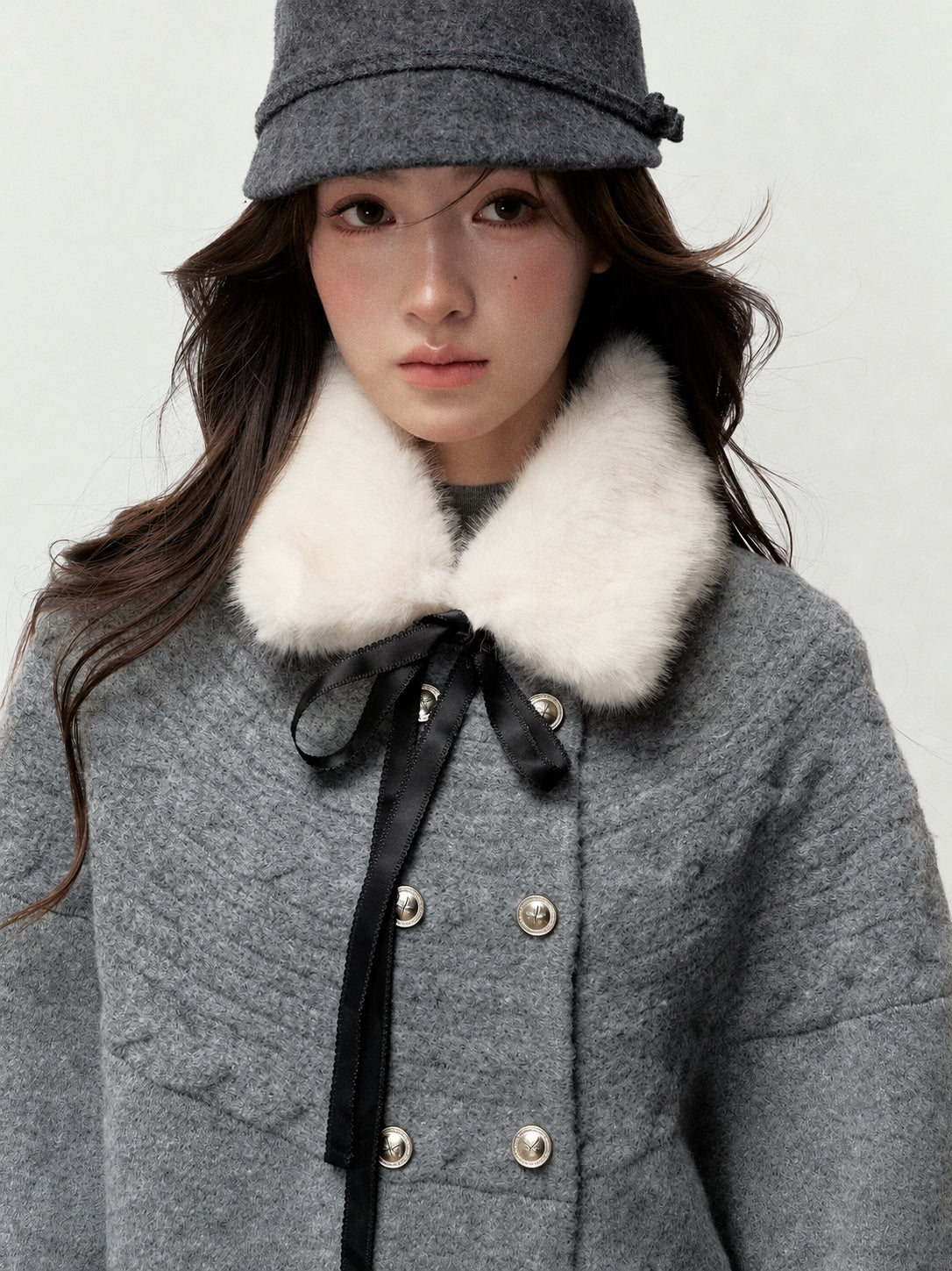 Bow Tie Faux Fur Collar