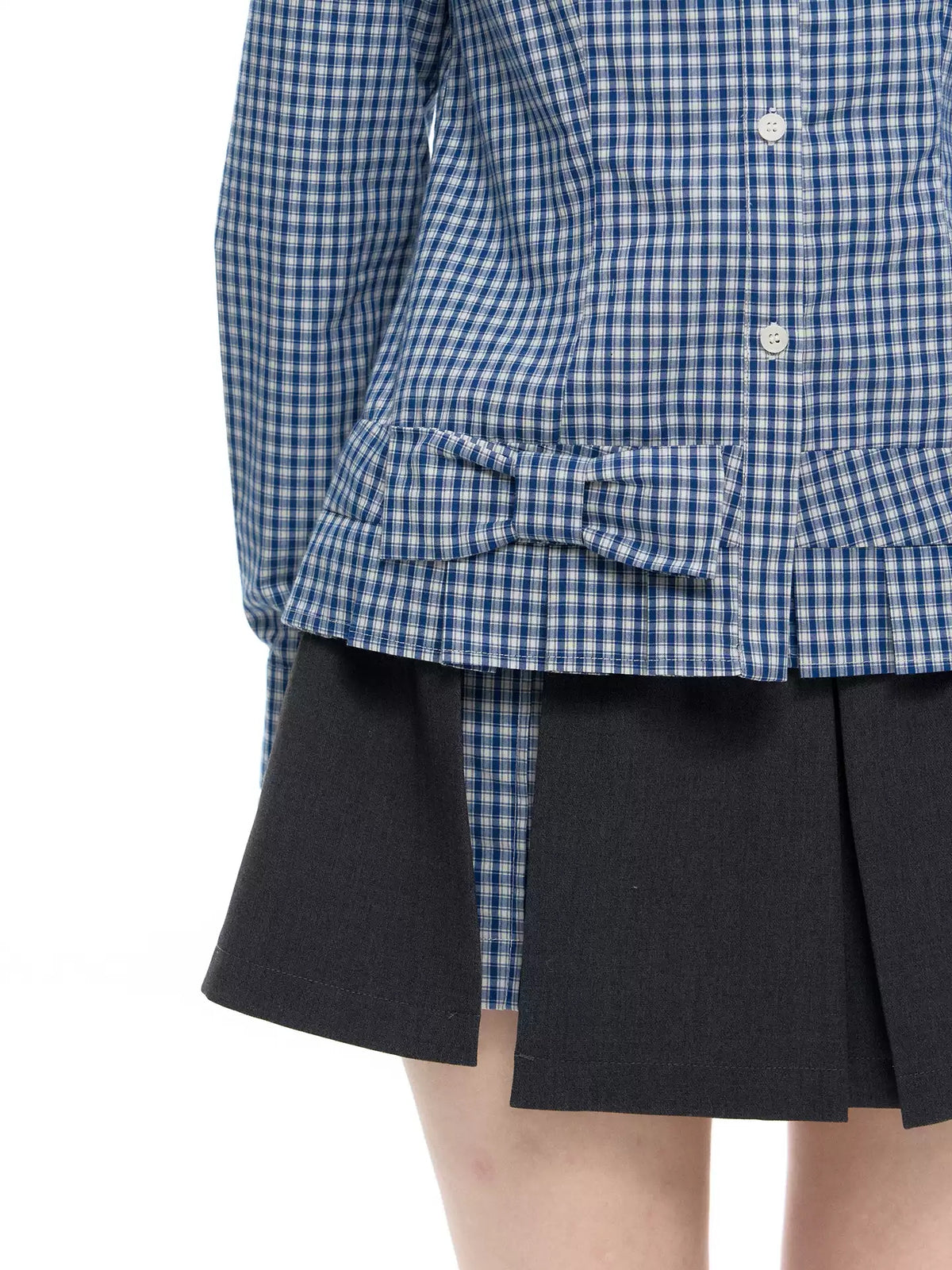 Peter Pan Collar Pleated Long Sleeve Blouse