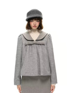 Jacquard Sailor Collar Jacket and Mini Skirt Set