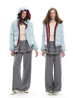 Layered Ruffle Skirt Wide Leg Pants