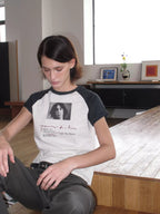 Contrast Raglan Sleeve Graphic T Shirt