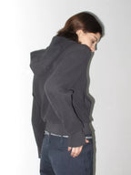Rope Knot Cropped Zip Hoodie