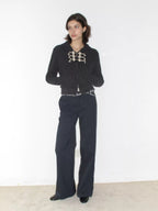 Rope Knot Cropped Zip Hoodie