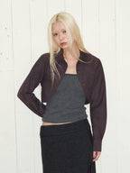 Cropped Shirt and Ruched Bandeau Top Set