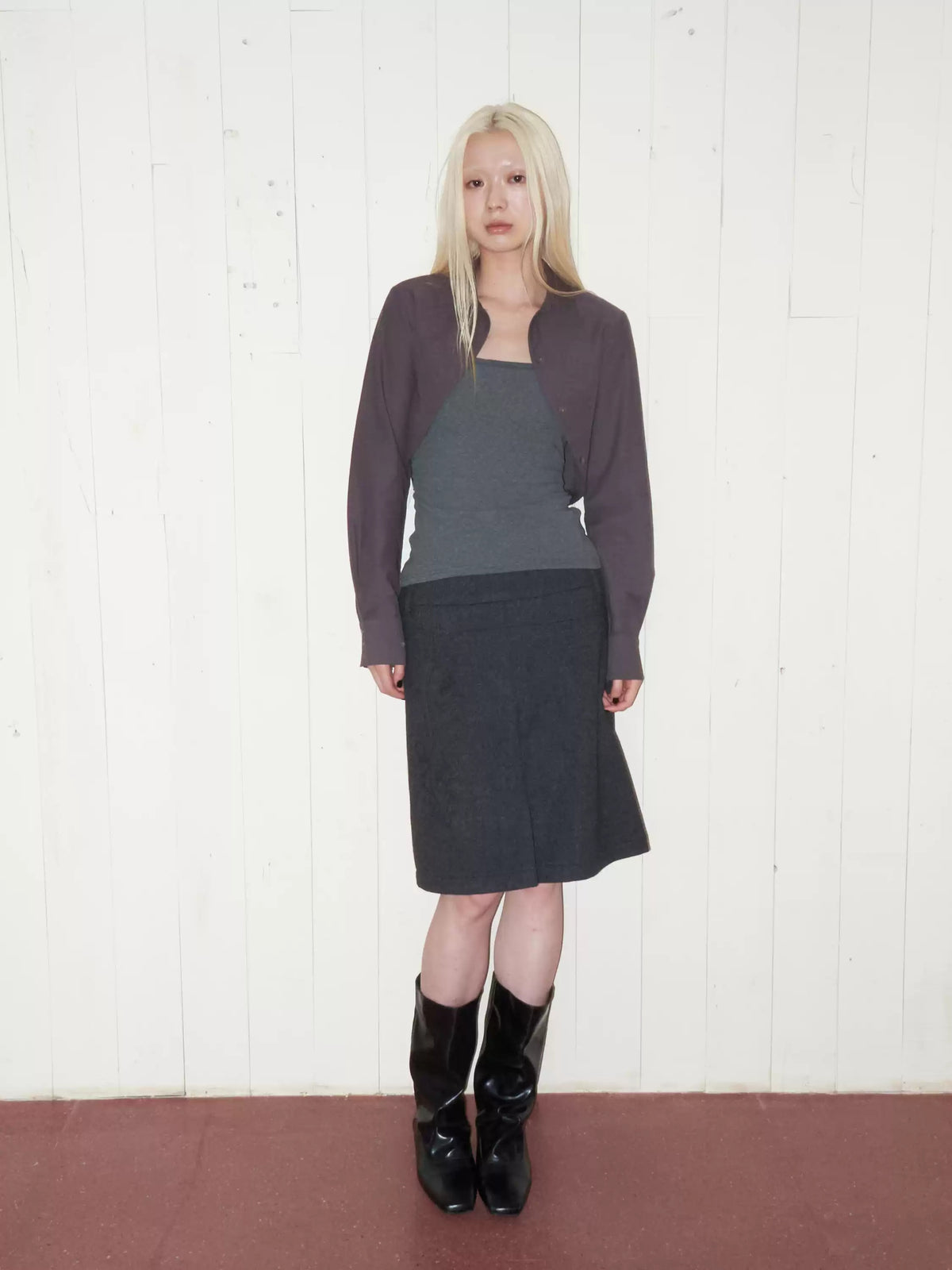 Cropped Shirt and Ruched Bandeau Top Set