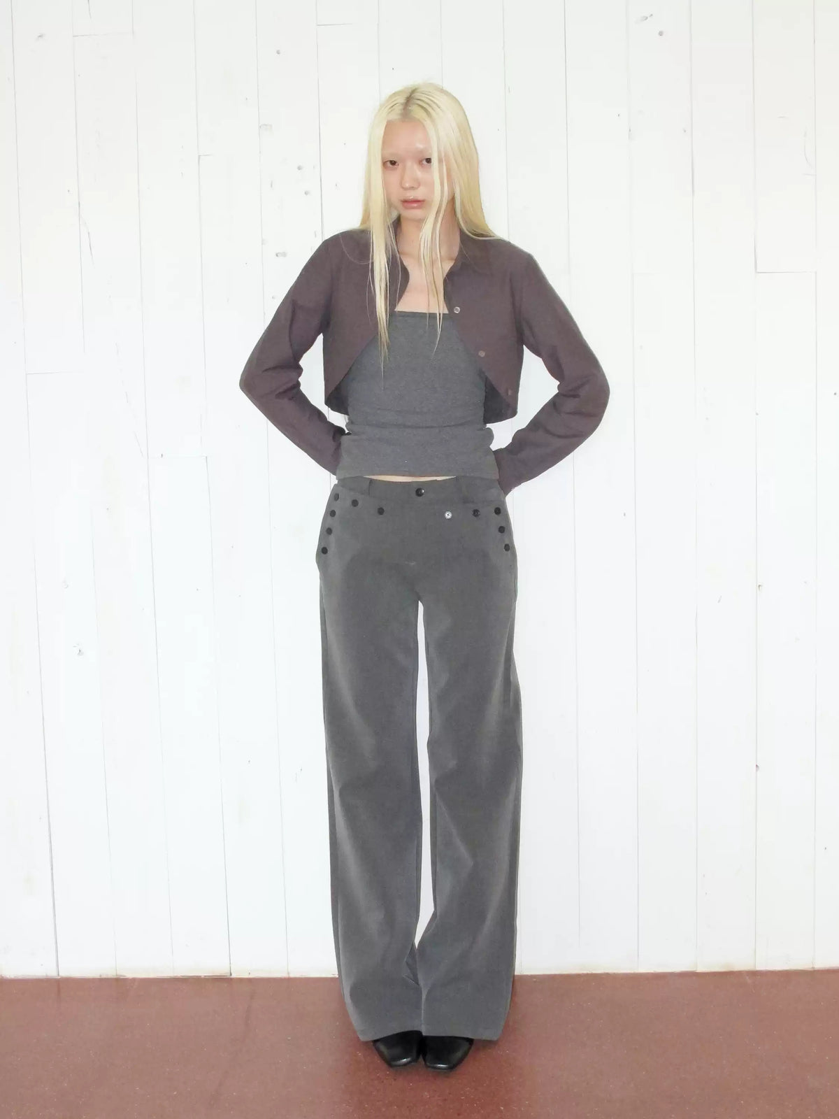 Cropped Shirt and Ruched Bandeau Top Set