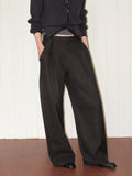 Ribbon Tie Waist Straight Leg Pants