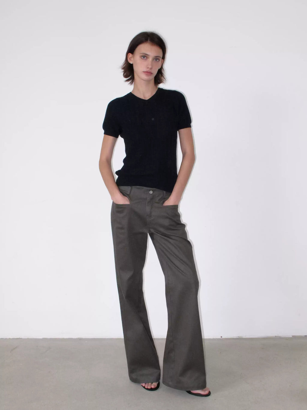 Cotton Low Rise Front Pocket Pants