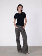 Cotton Low Rise Front Pocket Pants