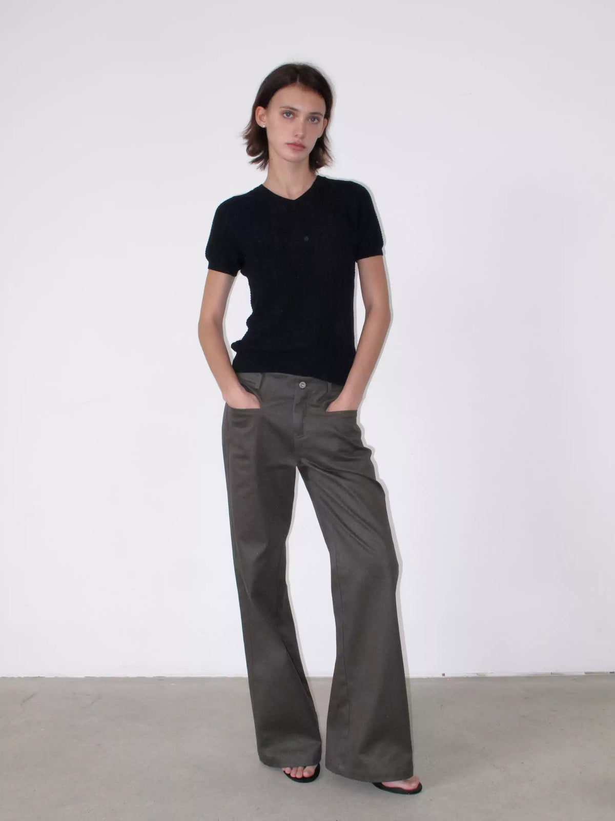 Cotton Low Rise Front Pocket Pants