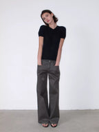 Cotton Low Rise Front Pocket Pants