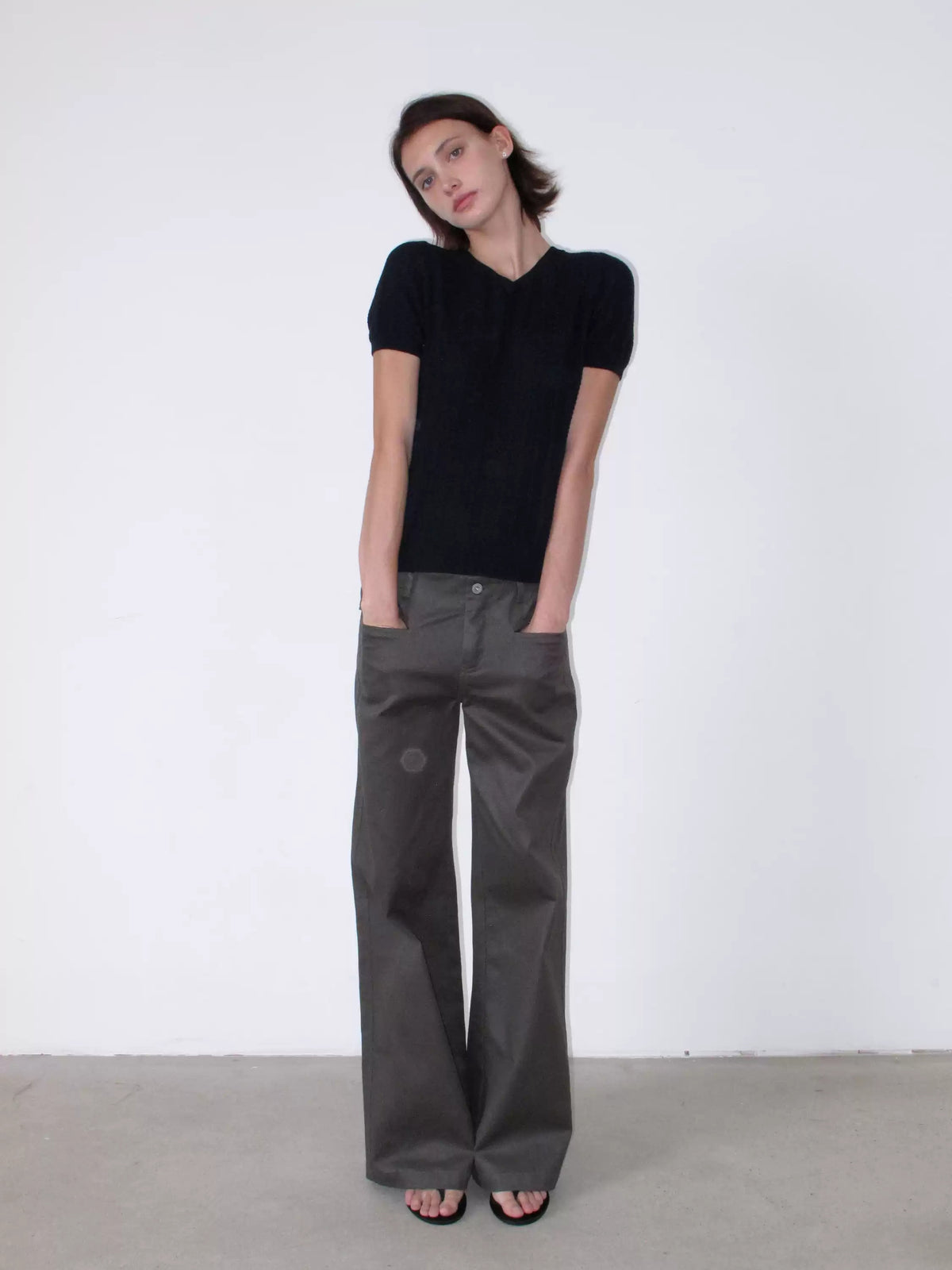 Cotton Low Rise Front Pocket Pants
