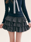 Tiered Ruffle A-Line Mini Skirt