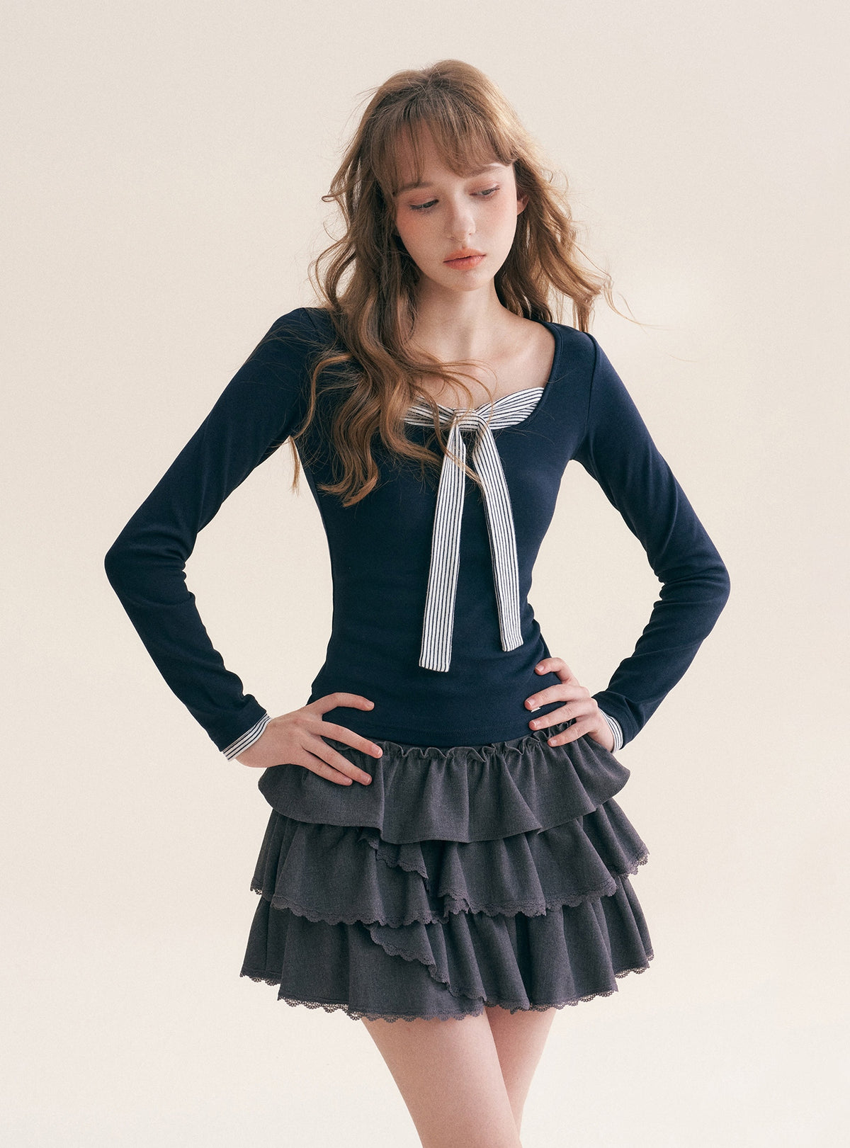 Tiered Ruffle A-Line Mini Skirt