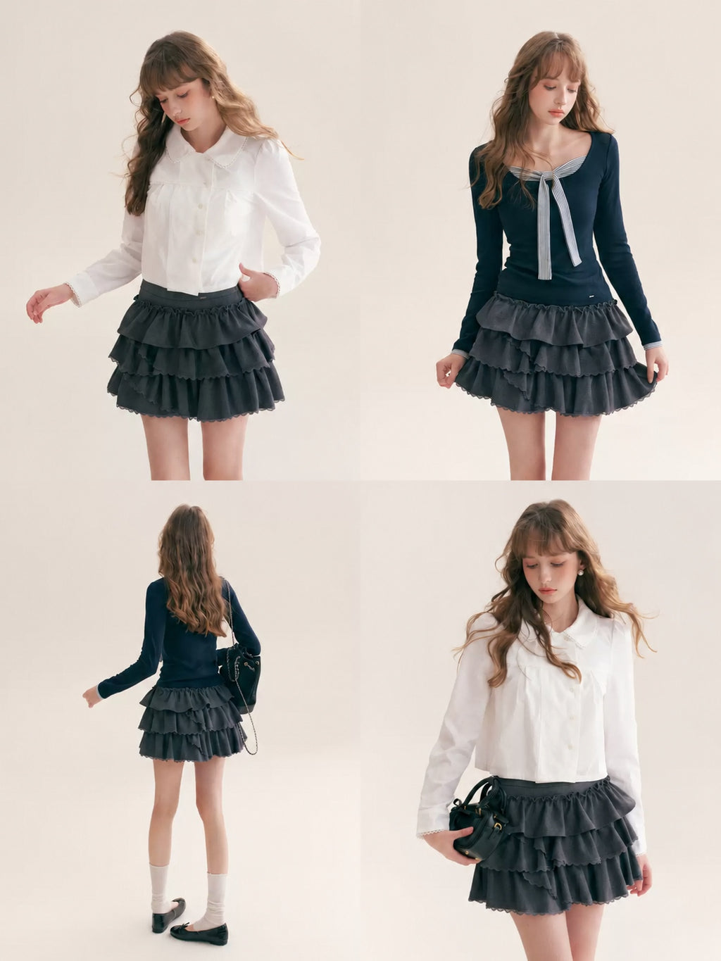 Tiered Ruffle A-Line Mini Skirt