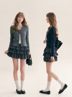 Tiered Ruffle A-Line Mini Skirt