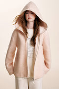 Wool Blend Double-Zip Hooded Jacket
