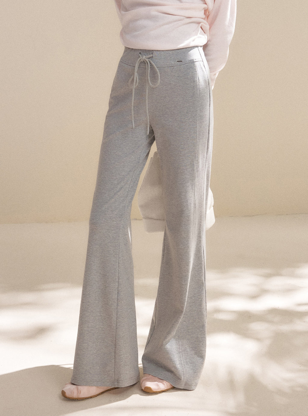Lyocell Cotton Drawstring Flared Pants