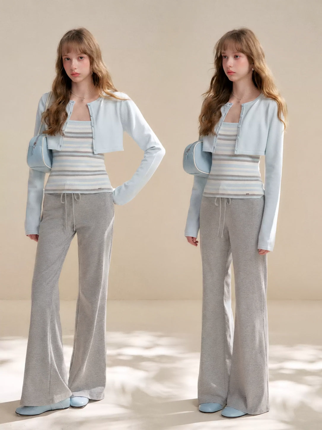 Lyocell Cotton Drawstring Flared Pants