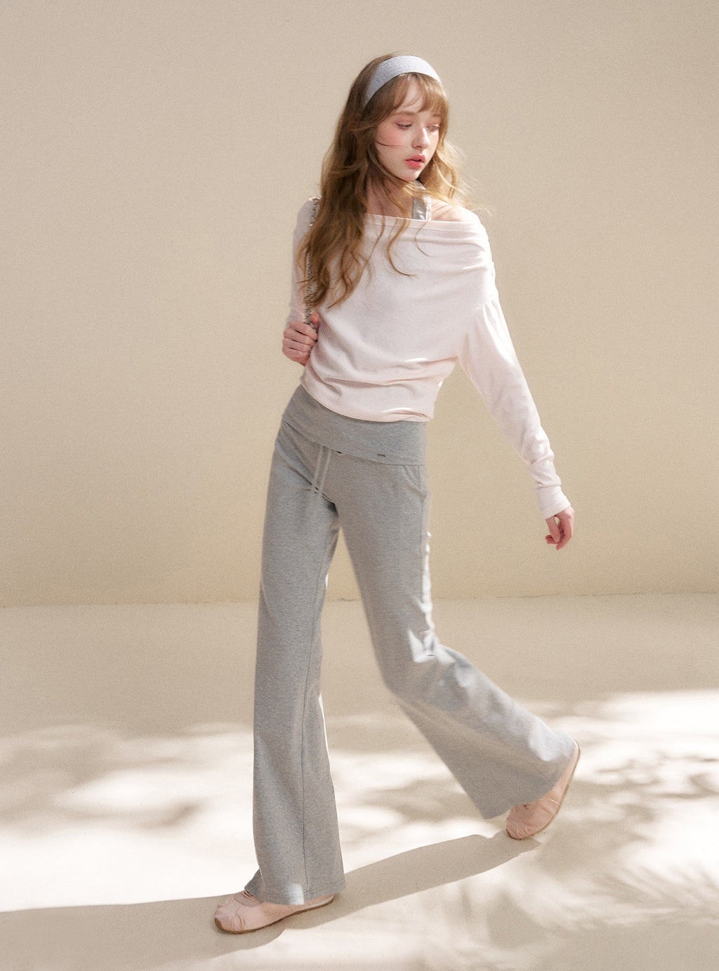 Lyocell Cotton Drawstring Flared Pants
