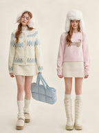 Wool Blend High Waisted A-Line Mini Skirt