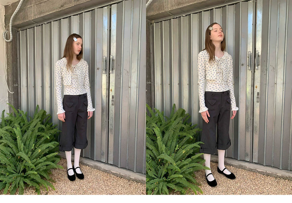 SOOMIE Low-Rise Wool Wide Pants