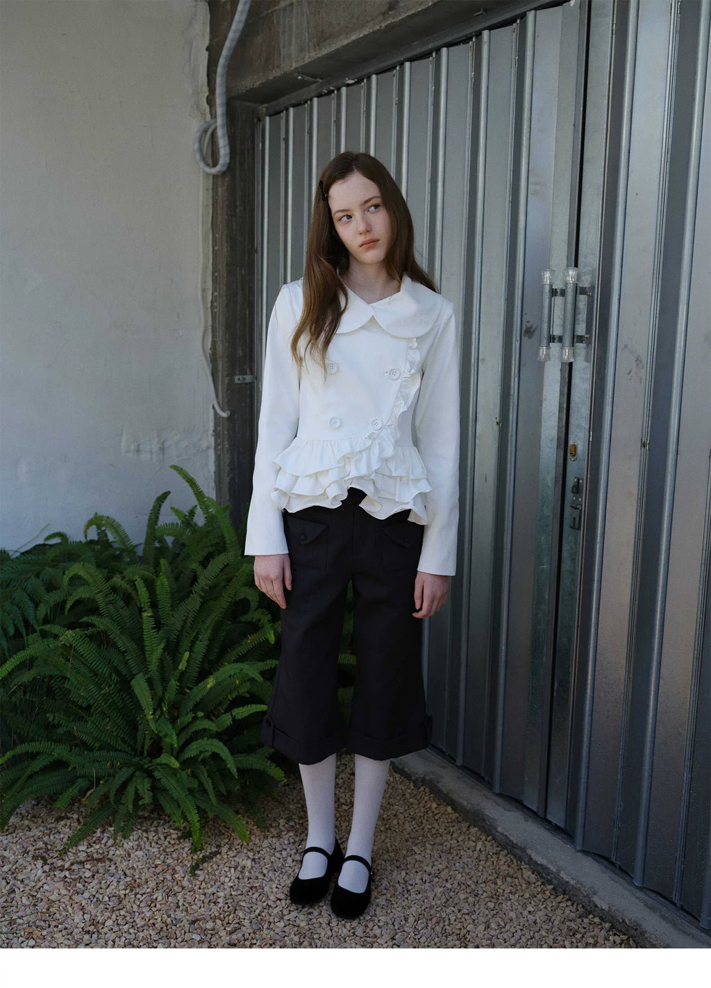 SOOMIE Low-Rise Wool Wide Pants