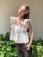 SOOMIE Floral Lace Crop Top
