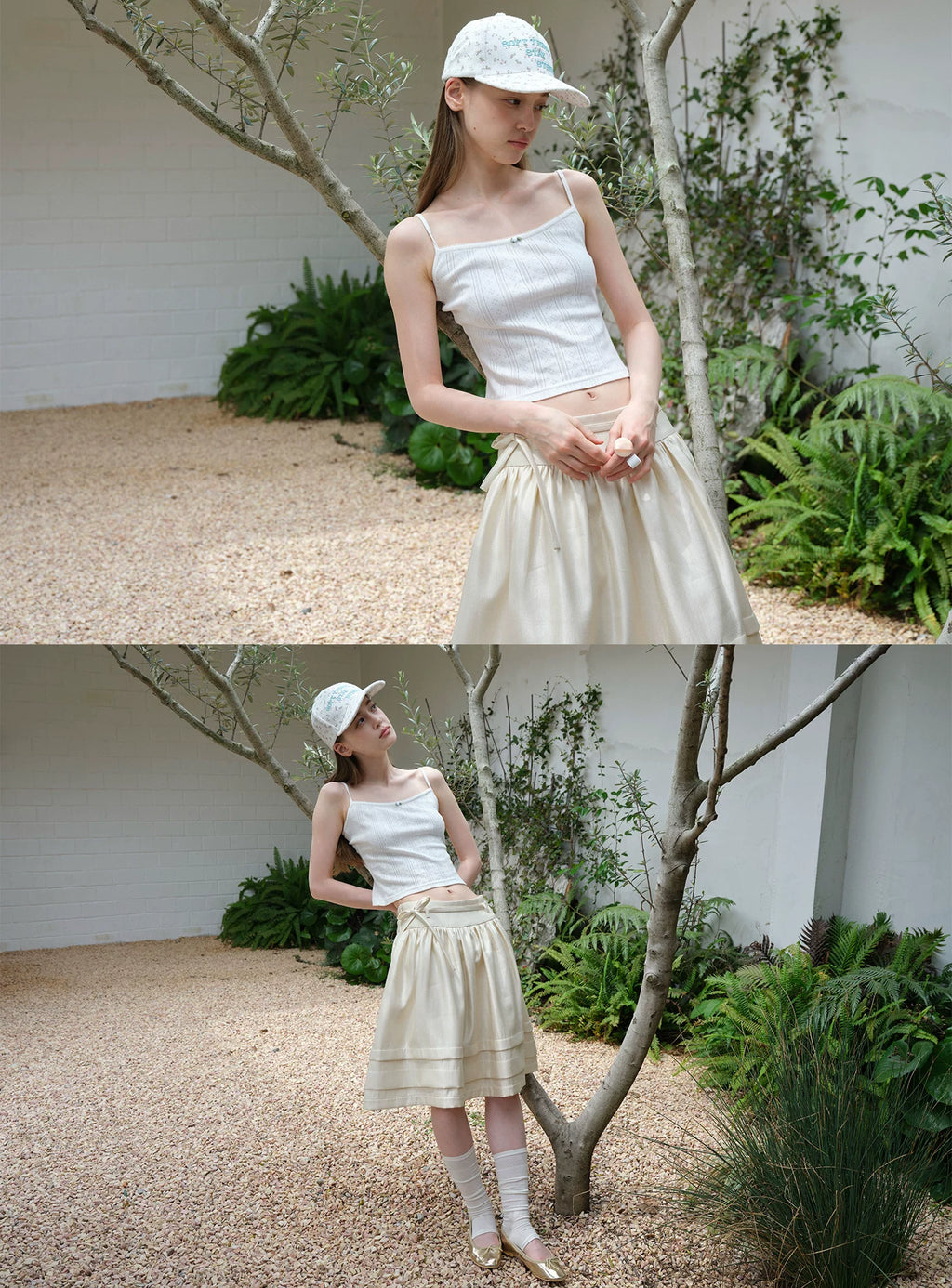 SOOMIE Ribbon Zip Midi Skirt