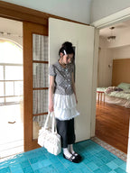 Black Plaid Shirt and Skirt