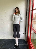SOOMIE Low-Rise Wool Wide Pants